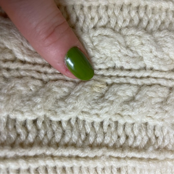 Vintage Cream Cable Fisherman Sweater - Picture 6 of 7